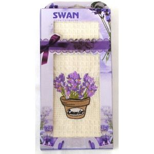 Bavlnená utierka Darčekové balenie, Swan Lavender, 50 x 70 cm