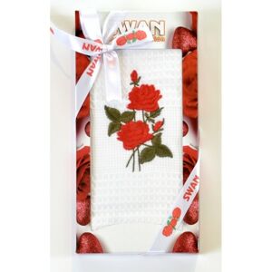 Bavlnená utierka Darčekové balenie,  Ruža, 50 x 70 cm