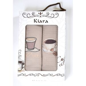 Darčekové balenie 2 ks bavlnených utierok, Kiara Café Latte, 50 x 70 cm