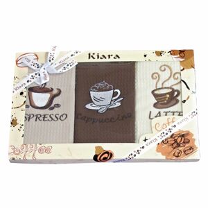 bavlnené utierky Darčekové balenie, Espresso, Cappucino, Latte, súprava 3 ks, 3 50 x 70 cm