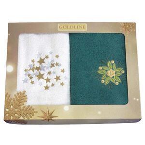 Darčekové balenie 2 ks froté uterákov, Zelená hviezda, 50 x 100 cm