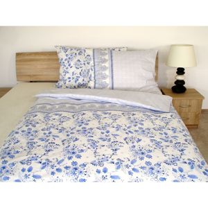 Forbyt, Súprava 1+1 posteľnej bavlneného obliečky, Modrý folklor