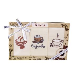 Bavlnené utierky Darčekové balenie, Cappuccino, súprava 3 ks, 50 x 70 cm