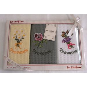Forbyt, Darčekové balenie 3 ks bavlnených utierok, Kvety, 50 x 70 cm