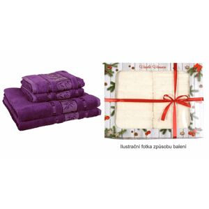 Darčekové balenie, Komplet uterákov podľa vlastného výberu Bambus Line, tmavo fialové 30 x 50cm