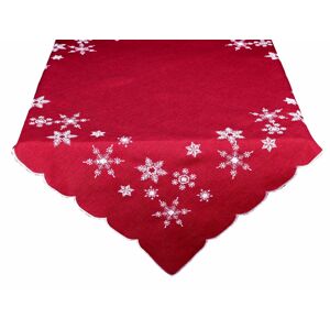 obrus Vianočný, Snehové vločky, červené 30 x 45 cm