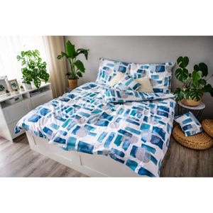 Forbyt,Súprava 1+1+1 posteľnej bavlneného obliečky, abstraktné modrá