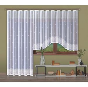 Forbyt, Hotová záclona alebo balkónový komplet, Helix, biela 300 x 150 cm + 200 x 250 cm