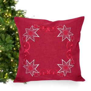 Povlečenie na vankúš, Vianoční hviezda, červená, 40 x 40 cm