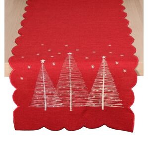 Ubrus Vánoční, Moderní stromečky, červený 30 x 45 cm