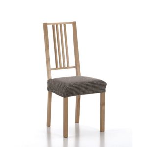 Poťah elastický na sedák stoličky, SADA komplet 2 ks, hnedý