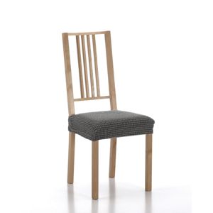 Poťah elastický na sedák stoličky, SADA komplet 2 ks, šedý