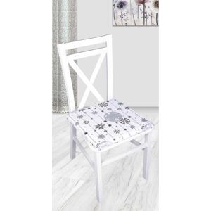 Forbyt, Sedák na stoličku, vločka a banka, bieločierna, 40 x 40 cm