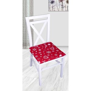 Forbyt, Sedák na stoličku, Vianoční srdce, červené, 40 x 40 cm