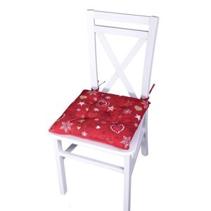 Forbyt, Sedák na stoličku, Srdiečka, červené, 40 x 40 cm