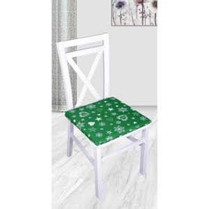 Forbyt, Sedák na stoličku, Vianoční srdce, zelené, 40 x 40 cm