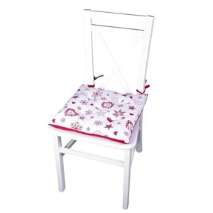 Forbyt, Sedák na stoličku, Vianoční, červený, 40 x 40 cm