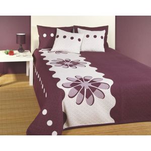 Forbyt Prikrývka na posteľ s návleky, Margot, fialová, 240 x 260 cm 240 x 260 cm + 2 ks 40 x 40 cm