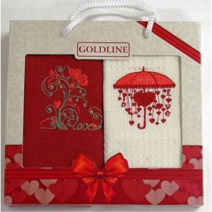 Darčekové balenie 2 ks bavlnených utierok, Valentín, 50 x 70 cm